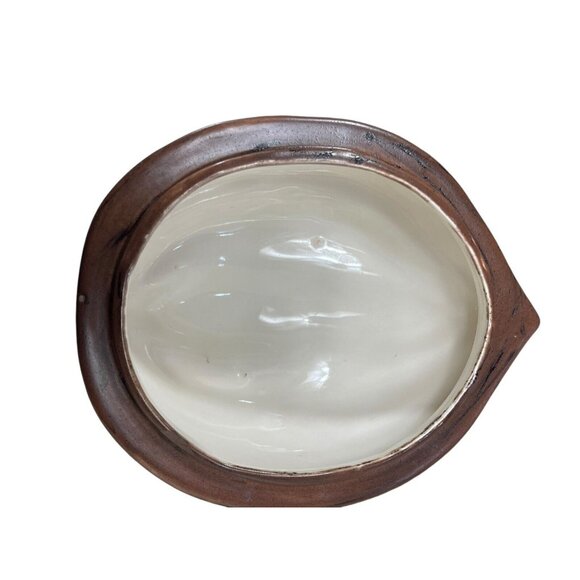 Vintage Style Squirrel Walnut Nut Bowl Ceramic Acorn Lidded Bowl Retro Singned - Picture 6 of 11